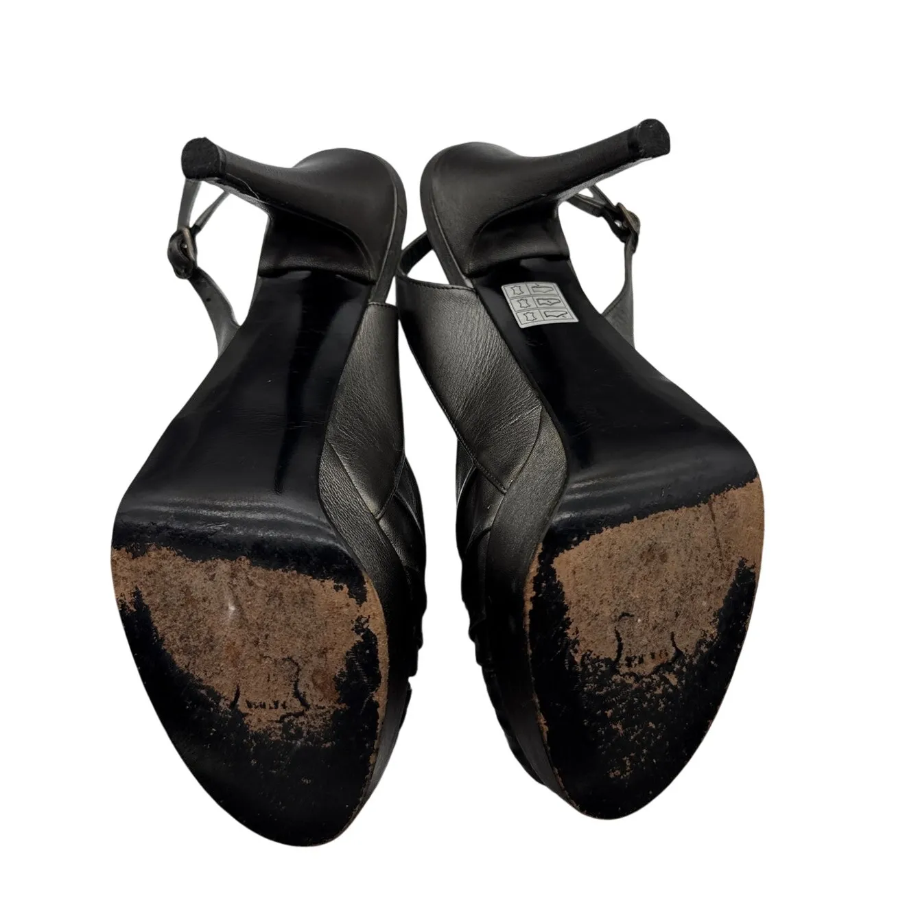 Stuart Weitzman Platform Slingback Peep-toe High Heels in Gunmetal Gray Size 8.5 - Image 5