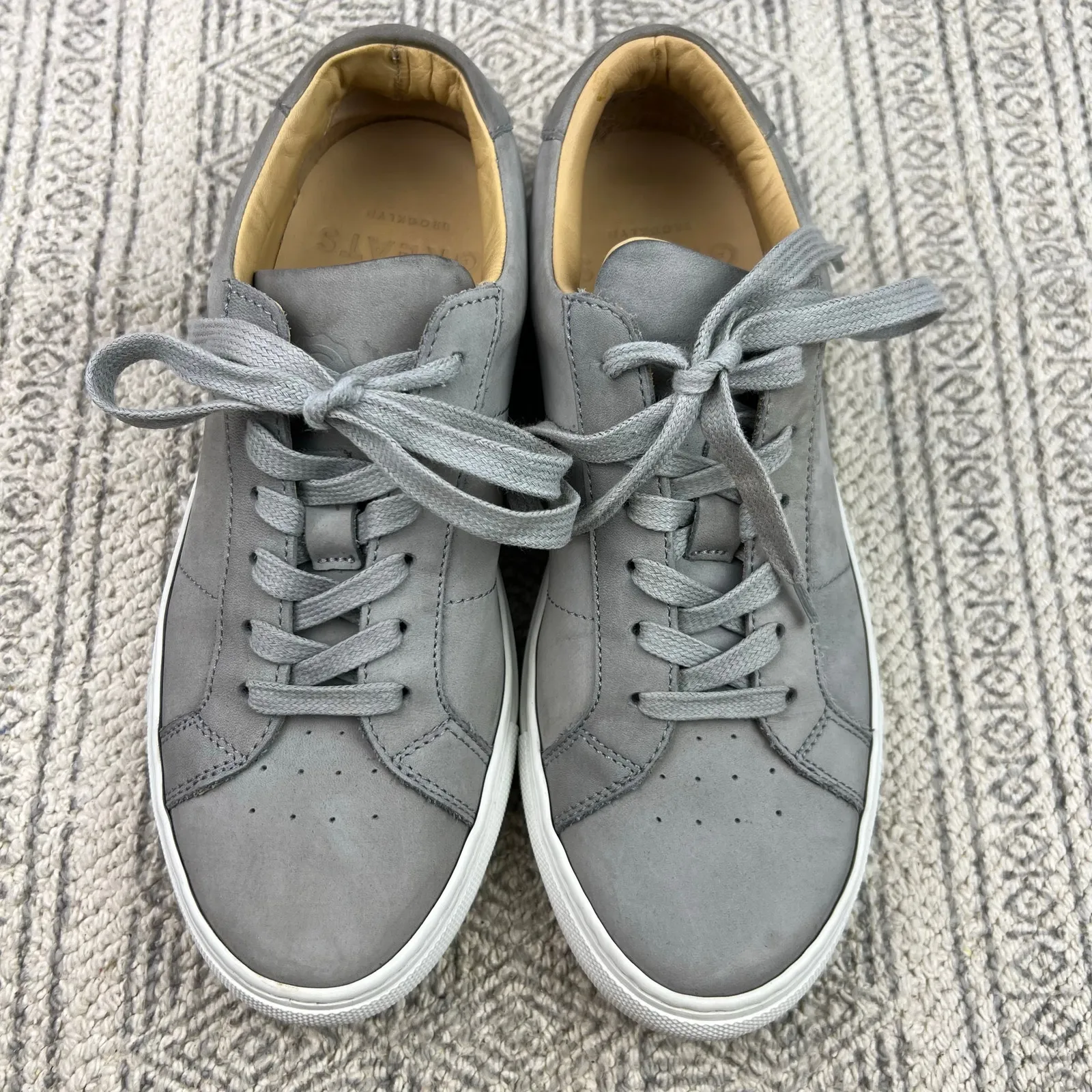 GREATS Royale Court Sneakers Gray Nubuck Leather Minimalist Low Top Casual Shoes Size 8.5 - Image 3