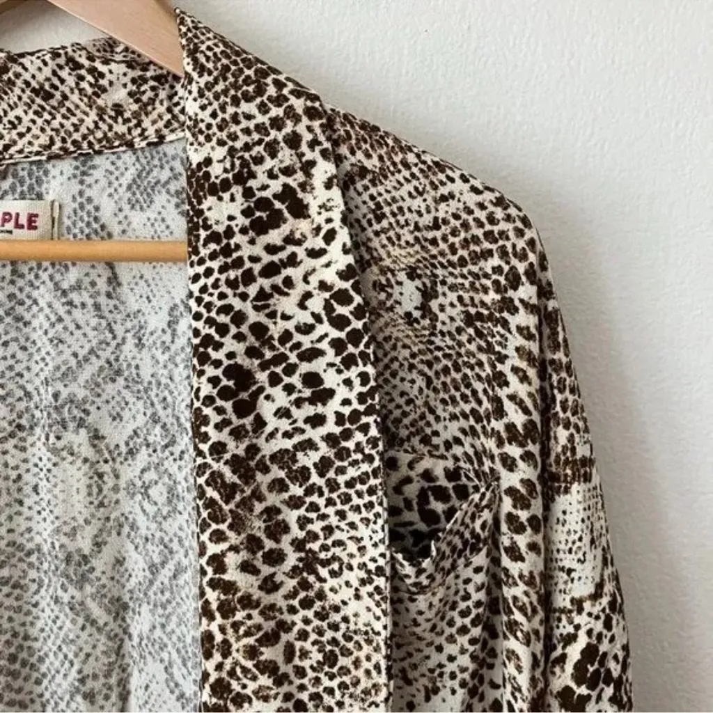 Free People Wild‎ Nights Snake Print Kimono Duster Brown Size S - Image 5