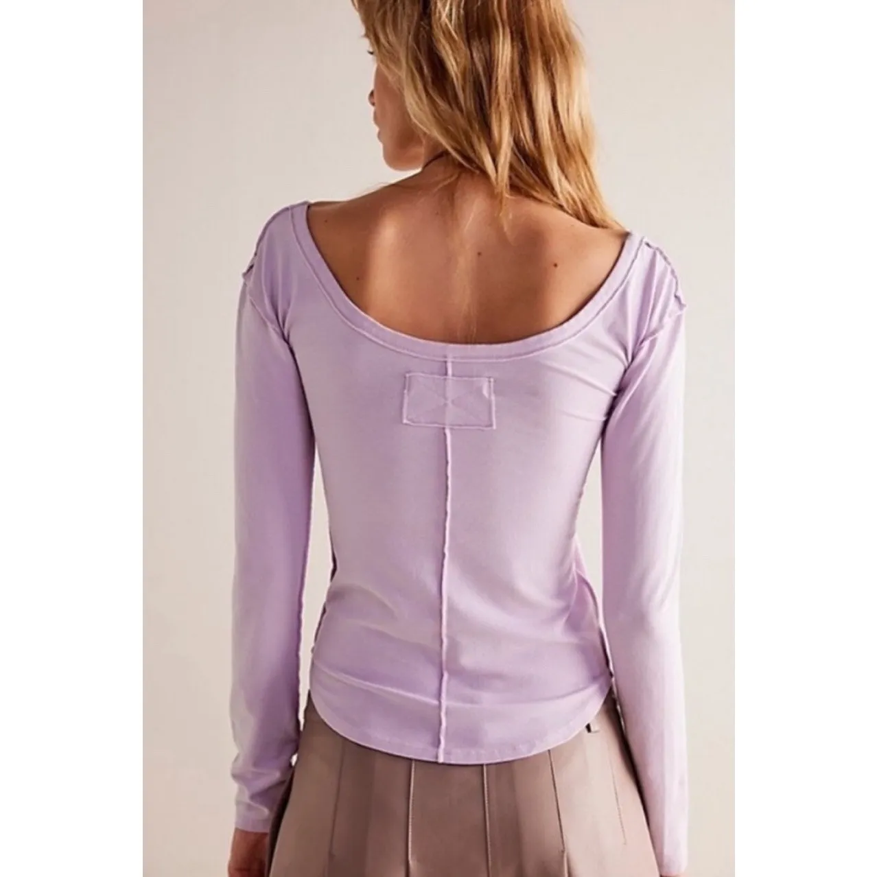 We The Free x Free People Can’t Let Go Tee Size Large Lilac Frost Lavender NWT - Image 3