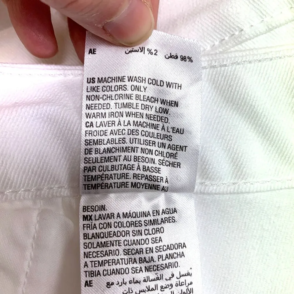 Maison Jules Womens Skirt Denim Blue Jean Button Down Straight White Size 0 - Image 12