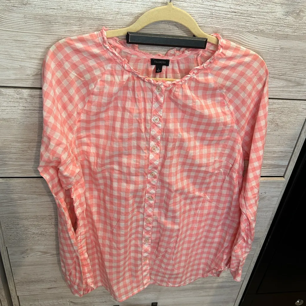 Talbots RUFFLE BLOUSE - FANCY PLAID - Image 2