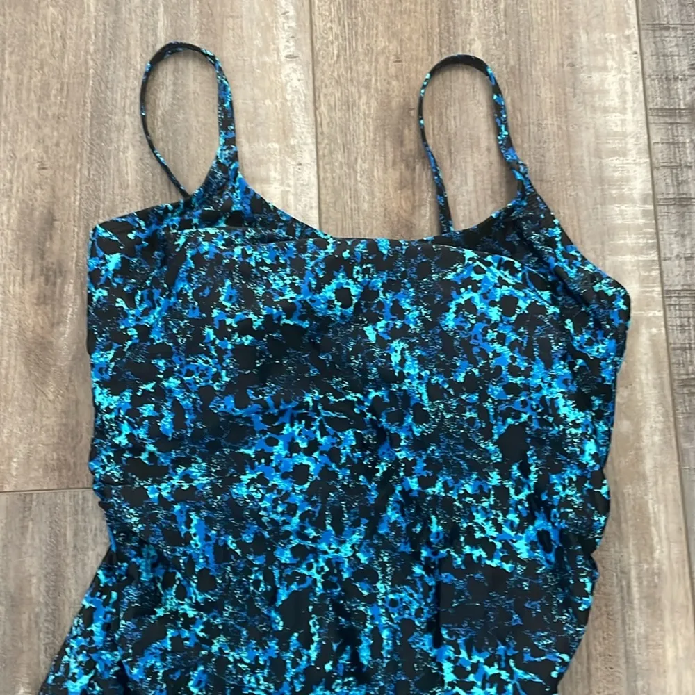Speedo Bathing Suit Blue Black One Piece size 12 - Image 6