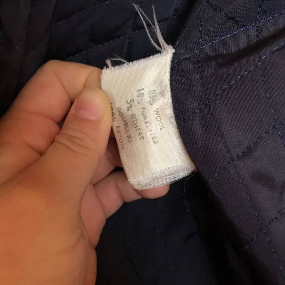 VINTAGE MADE IN FRANCE BLUE FAUX FUR COLLAR JACKET Size M - Image 7