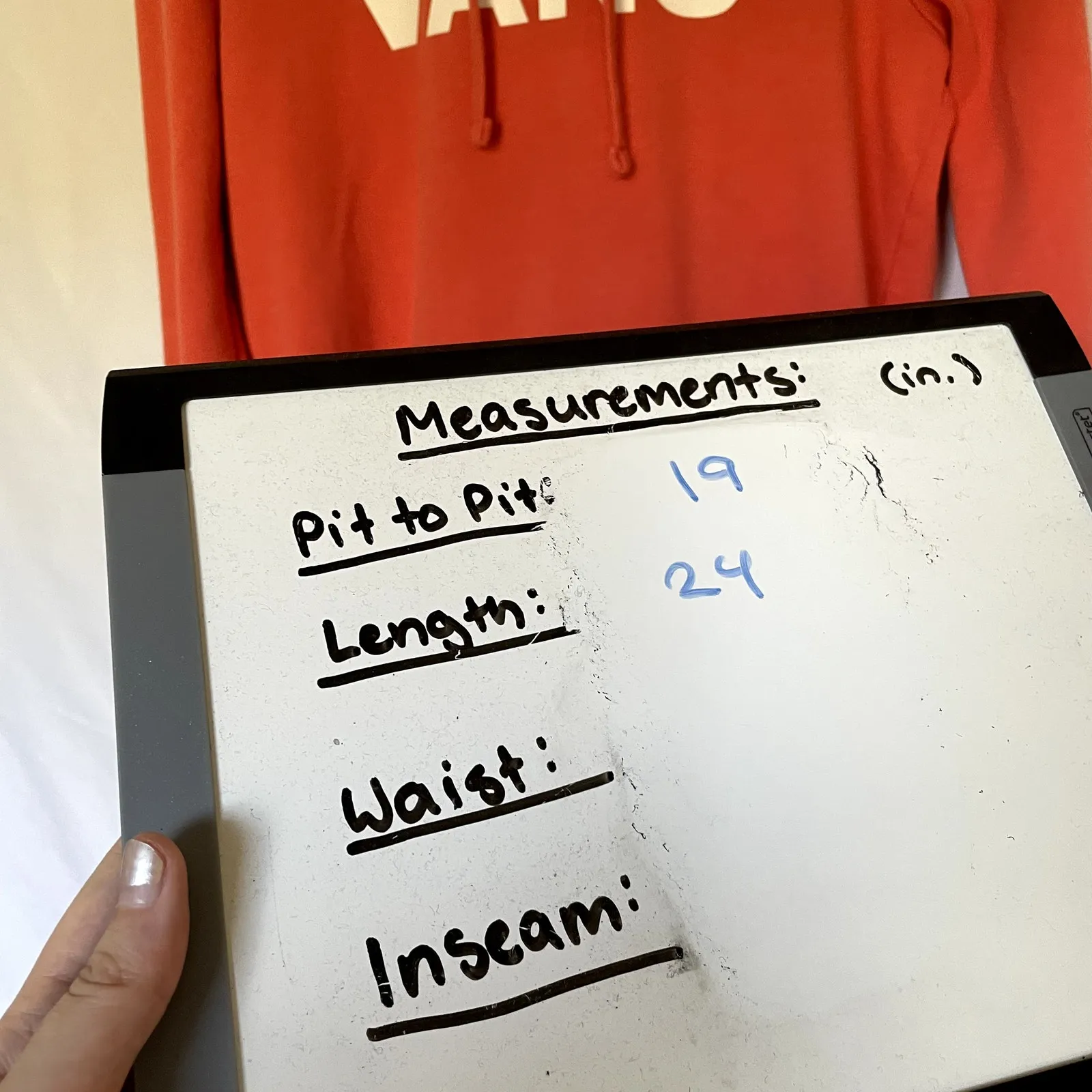 Vans bright orange hoodie women's size small cotton sweater casual FLAW - Image 8