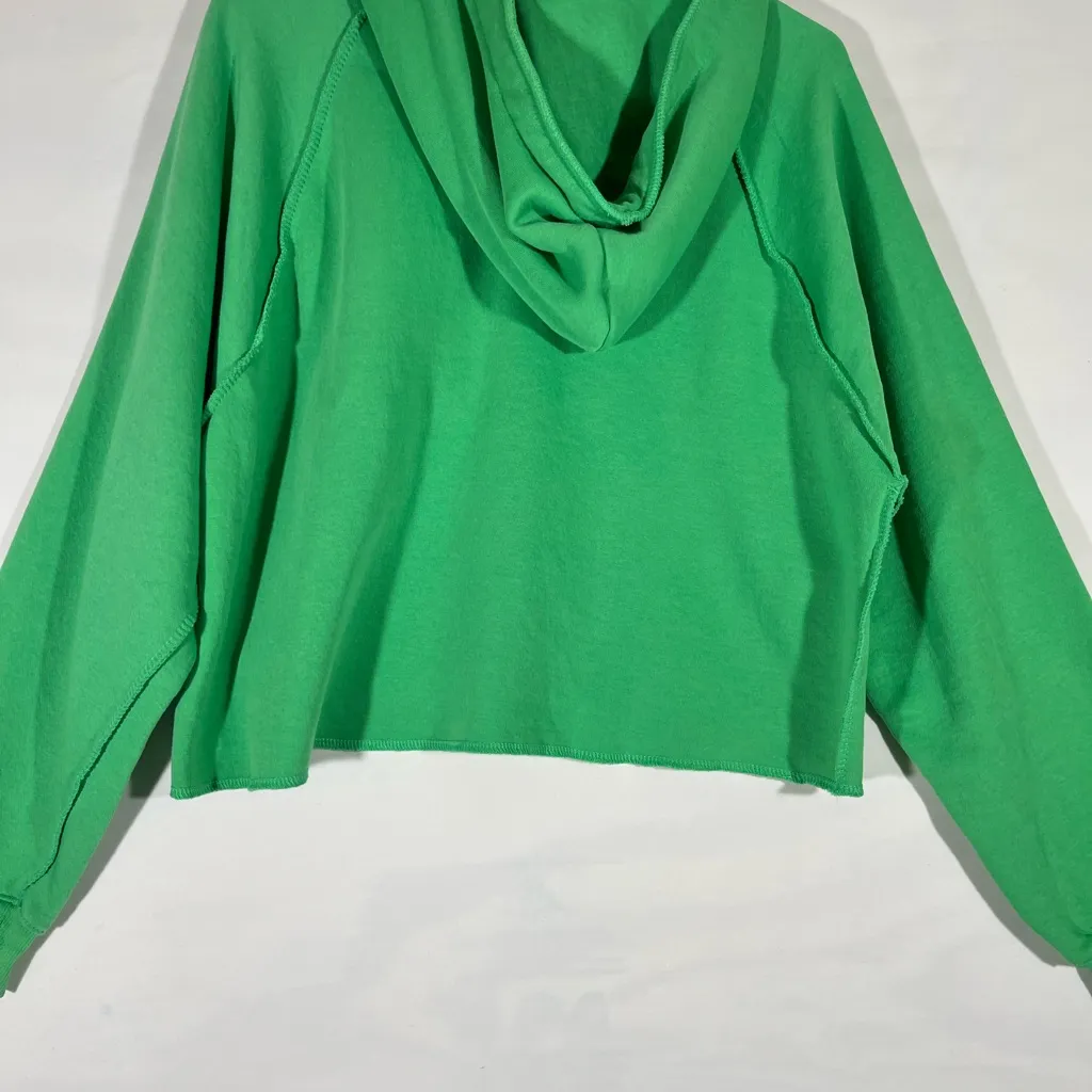 GREEN CROPPED NEW YORK HOODIE OVERSIZED WOMEN SZ‎ 8 BY RELAXX NEW - Image 3