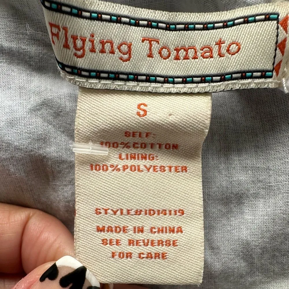 Flying Tomato 100% Cotton Embroidered Lace On Off Shoulder Bohemian Sheer Dress - Image 7