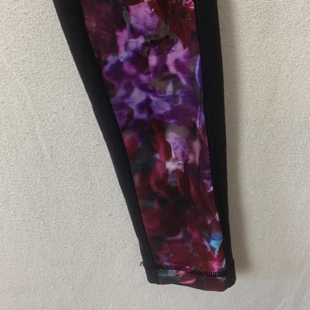 Lululemon women's size 6 wunder under color block leggings pants spring black mu - Image 8