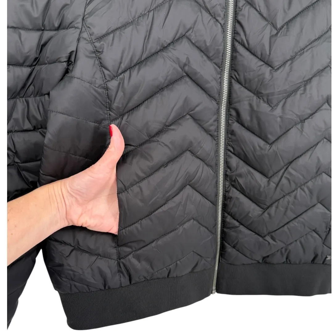 Sweaty Betty Women's Glacier Quilted Bomber Jacket Puffer Coat Black Size Large - Image 9