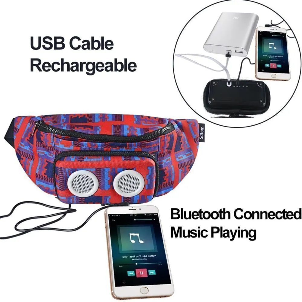 Teva Jammypack Fanny Pack Stereo Speakers Retro 90’s Red and Blue - Image 3