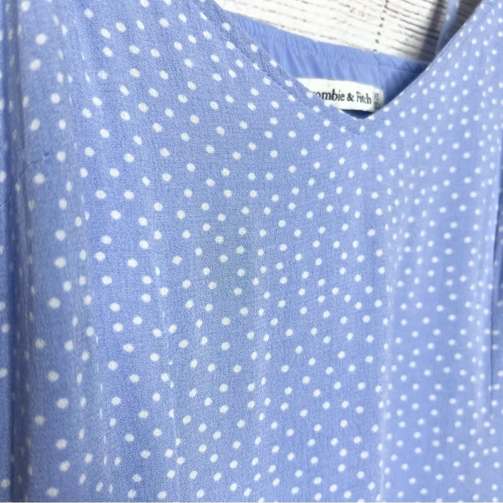 Abercrombie & Fitch Periwinkle Blue Polka Dot Tie Strap Mini Sun Dress Size XS - Image 6