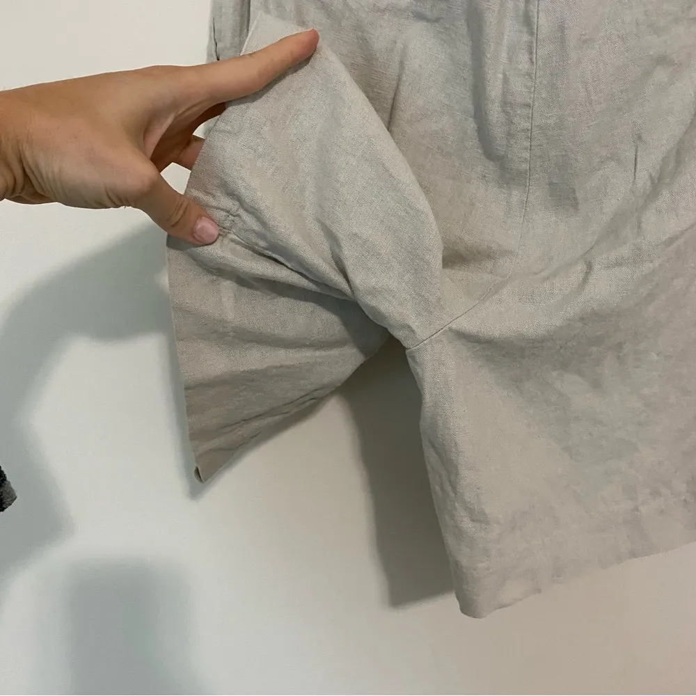 Rachel Zoe Tan Linen Blend High Waist Shorts size 10 - Image 7