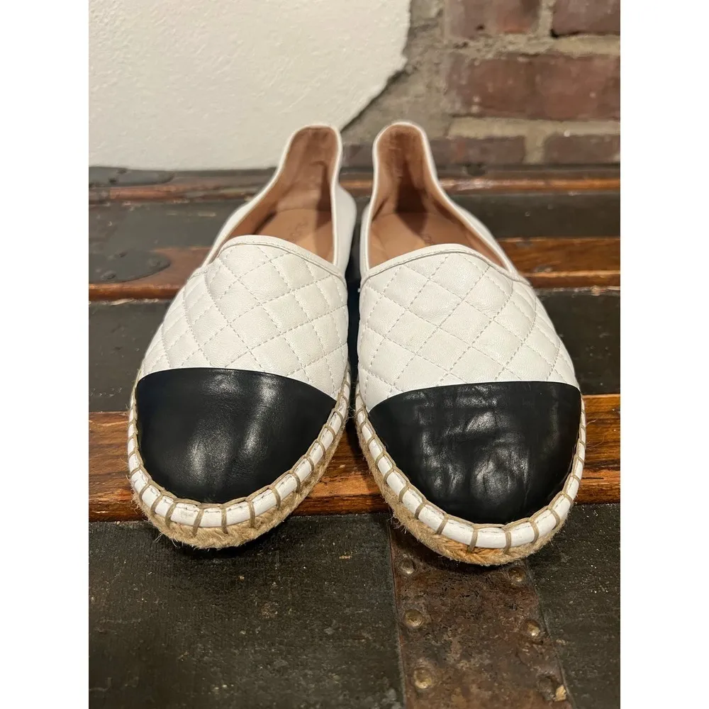 J/Slides Quiltie Leather Flats 8 White - Image 3