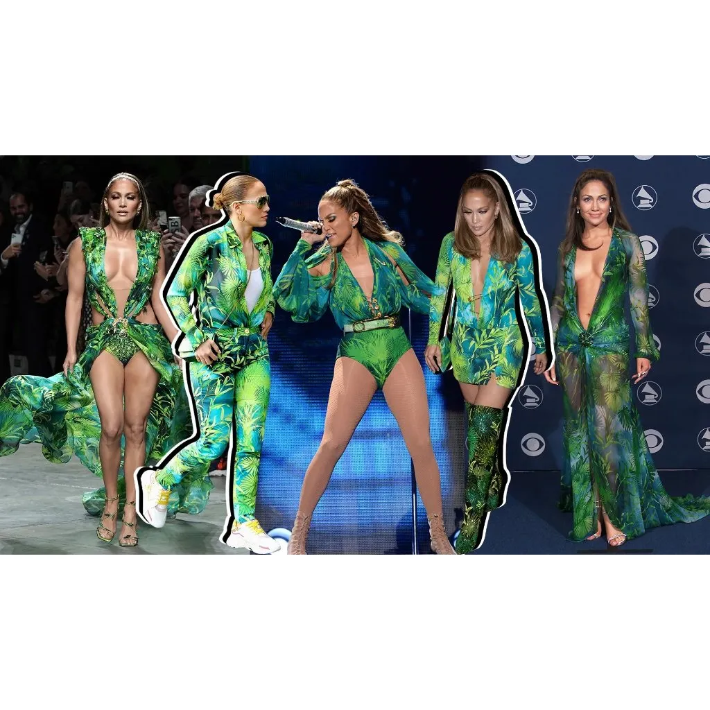 Versace FWRD Renew Knee-Length Dress in Green Palm 38 Womens Jersey Long Sleeve - Image 13