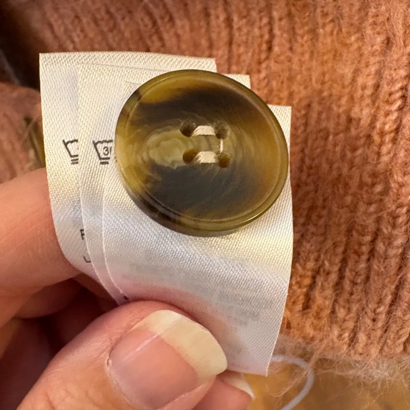 Cupcakes and Cashmere Plaid Fuzzy Cardigan Sweater Size Medium - Image 4