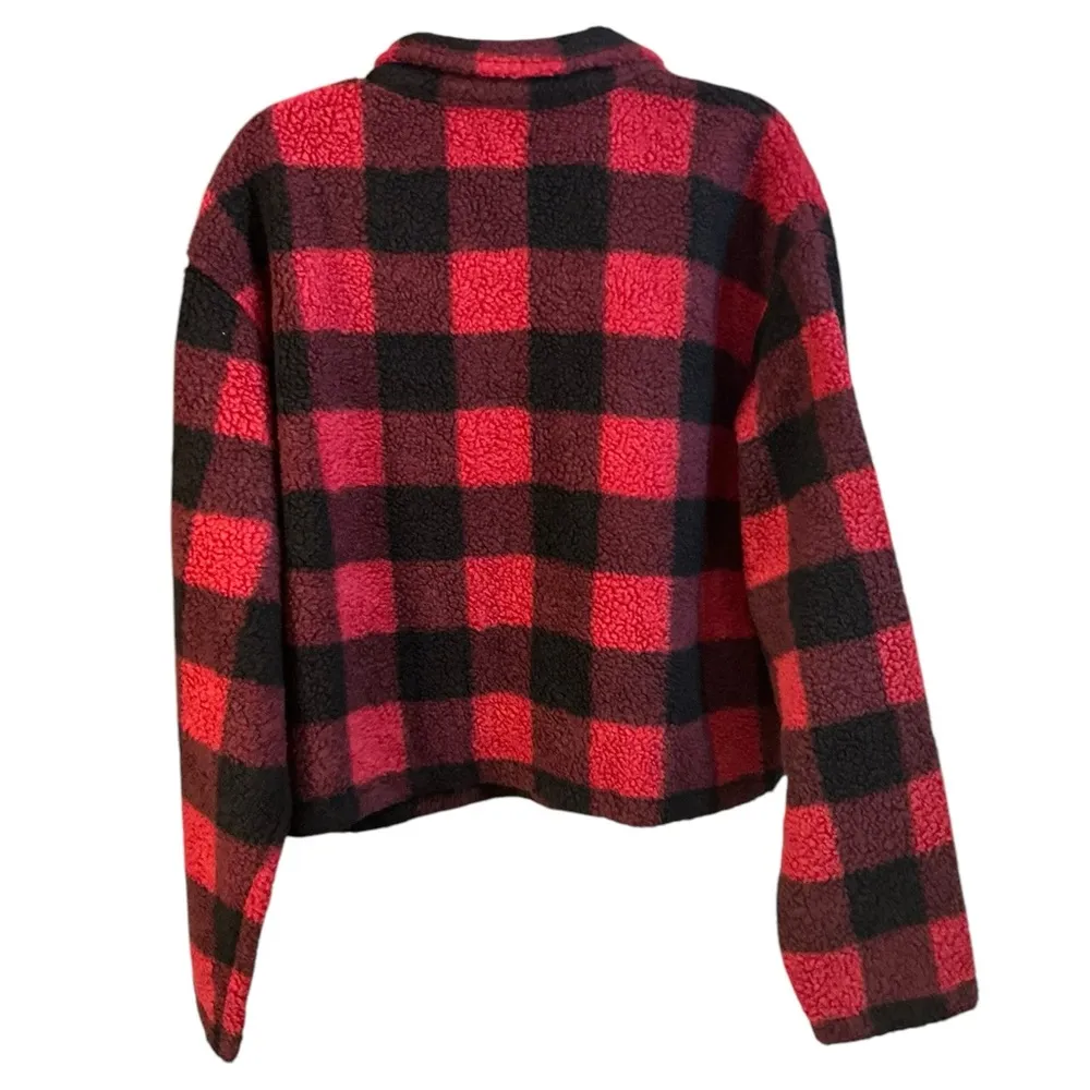 Red and Black Plaid Women's Jacket Size 2X - Image 2