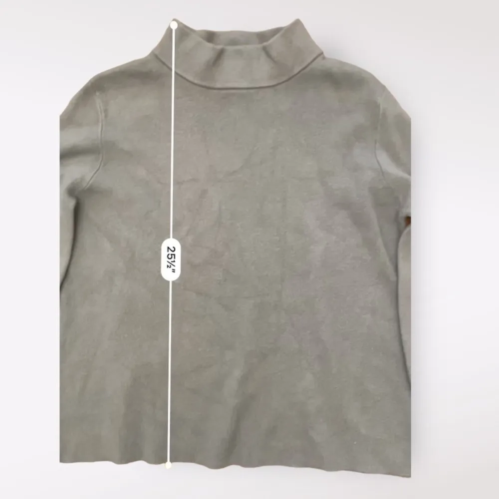 Fate Mock Neck Sweater‎ Womens Small Ash Green Fall Comfy Casual - Image 4