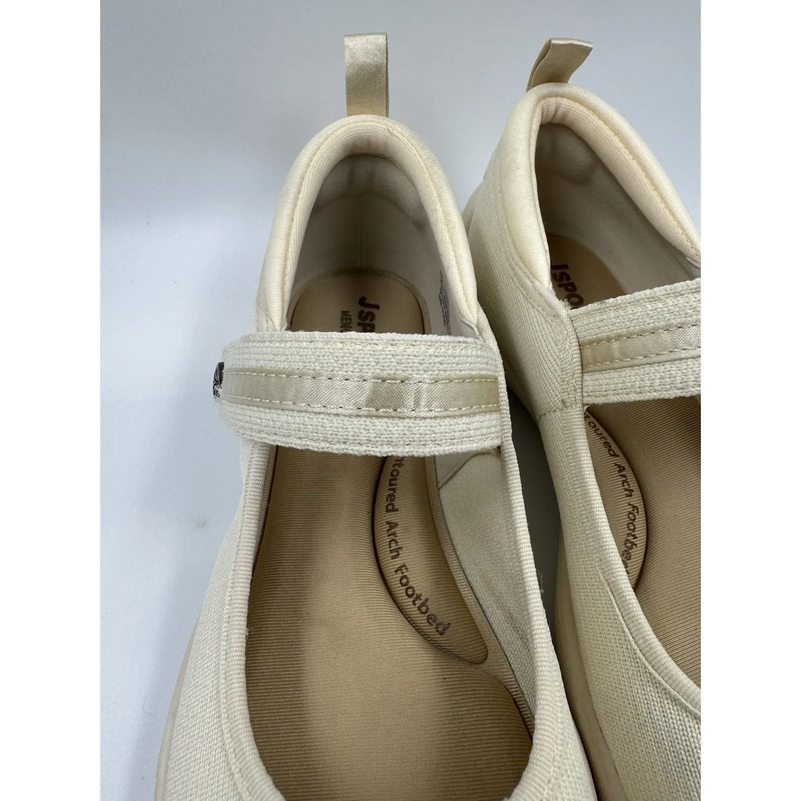 Jsport Womens Shoes Beige Mary Jane Memory Foam Contoured Arch Lightweight 7 - Image 4