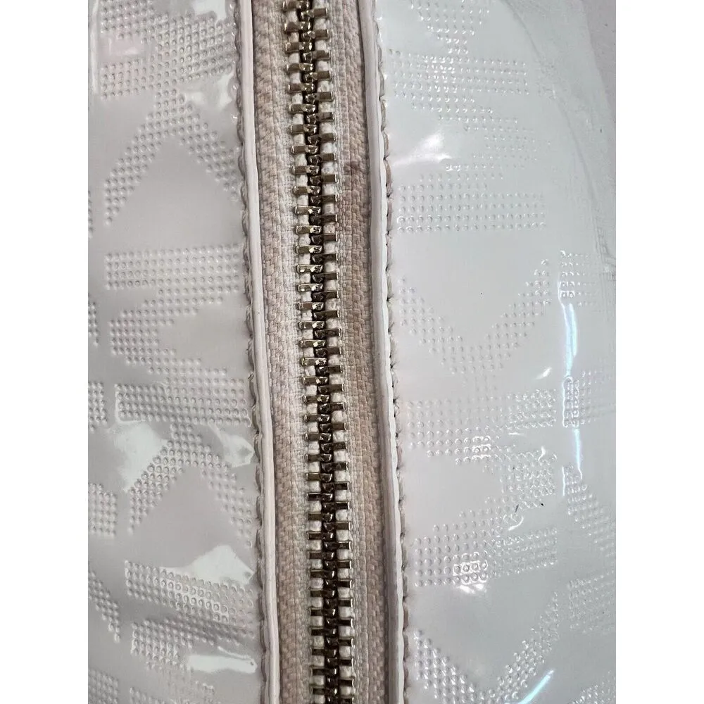 MICHAEL KORS Jet Set White Signature Boston Bag Authenticated Rare Patent Design - Image 9