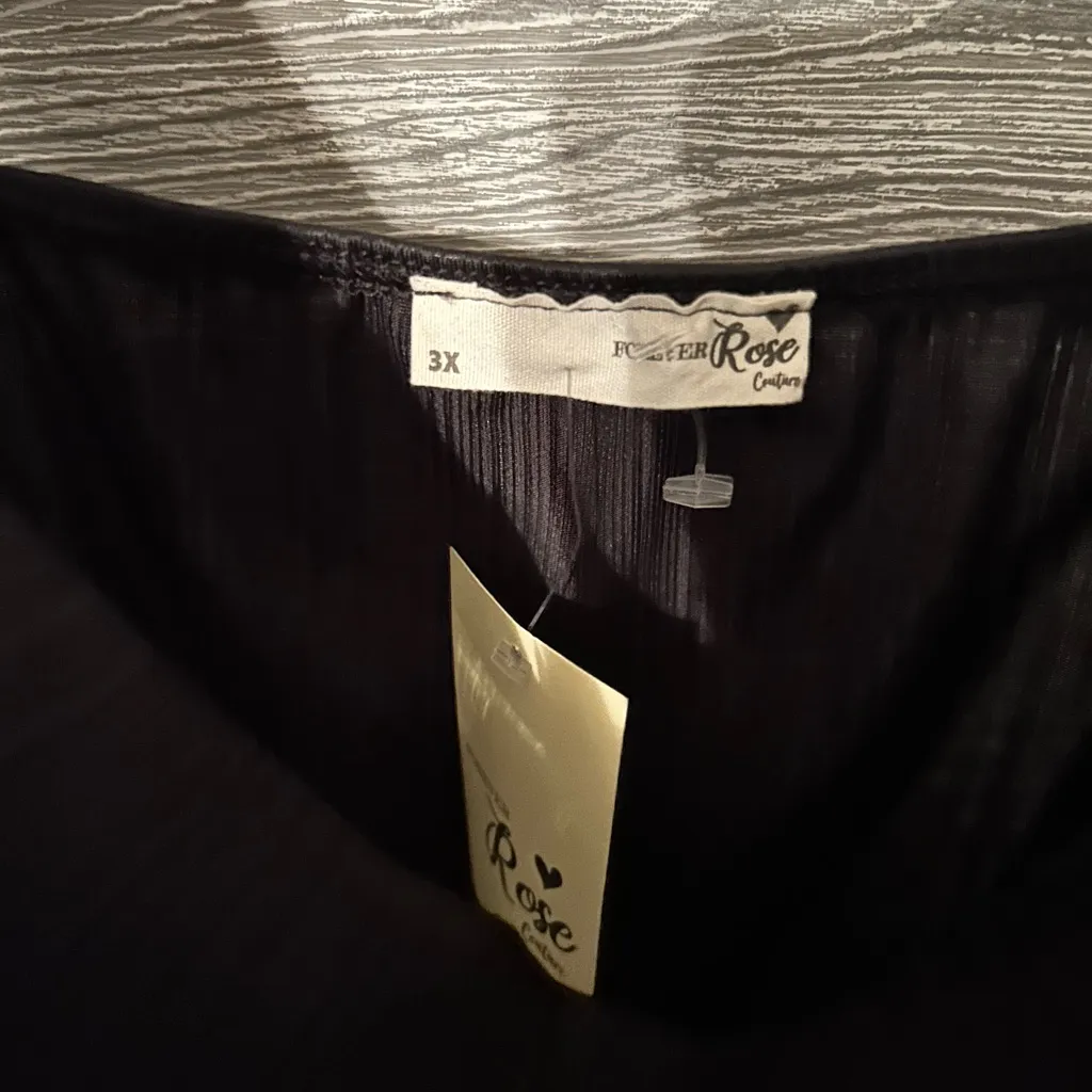 Forever Rose Couture‎ Asymmetrical Spaghetti Strap Little Black Dress Sz 3XL - Image 3