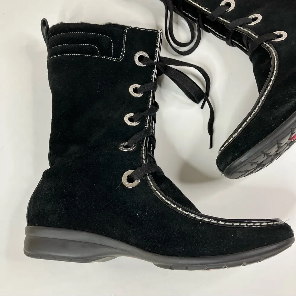 Cole Haan | Black Waterproof Suede Moccasin Winter Boots Lace Up 11 - Image 2
