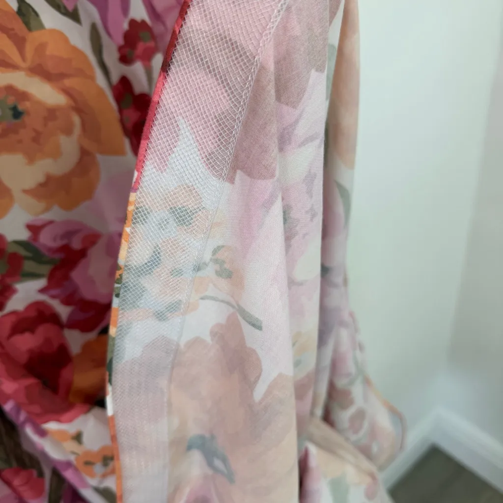 Showpo Robertson Midi Dress Strappy Sweetheart Bustier Flare Spring Floral US 6 Pink - Image 6