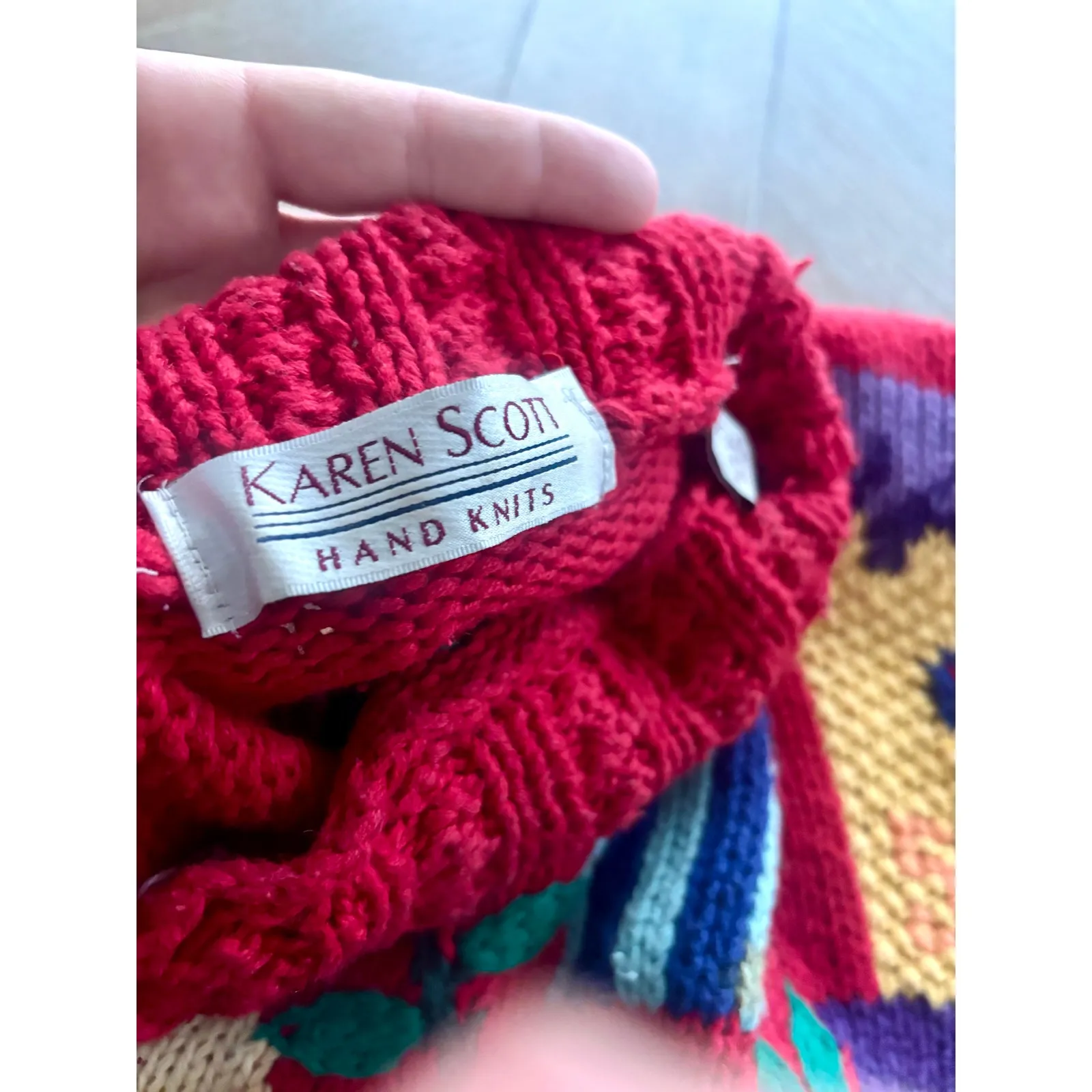 Vintage Karen Scott hand knits sweater- baking theme - size Large - Image 3