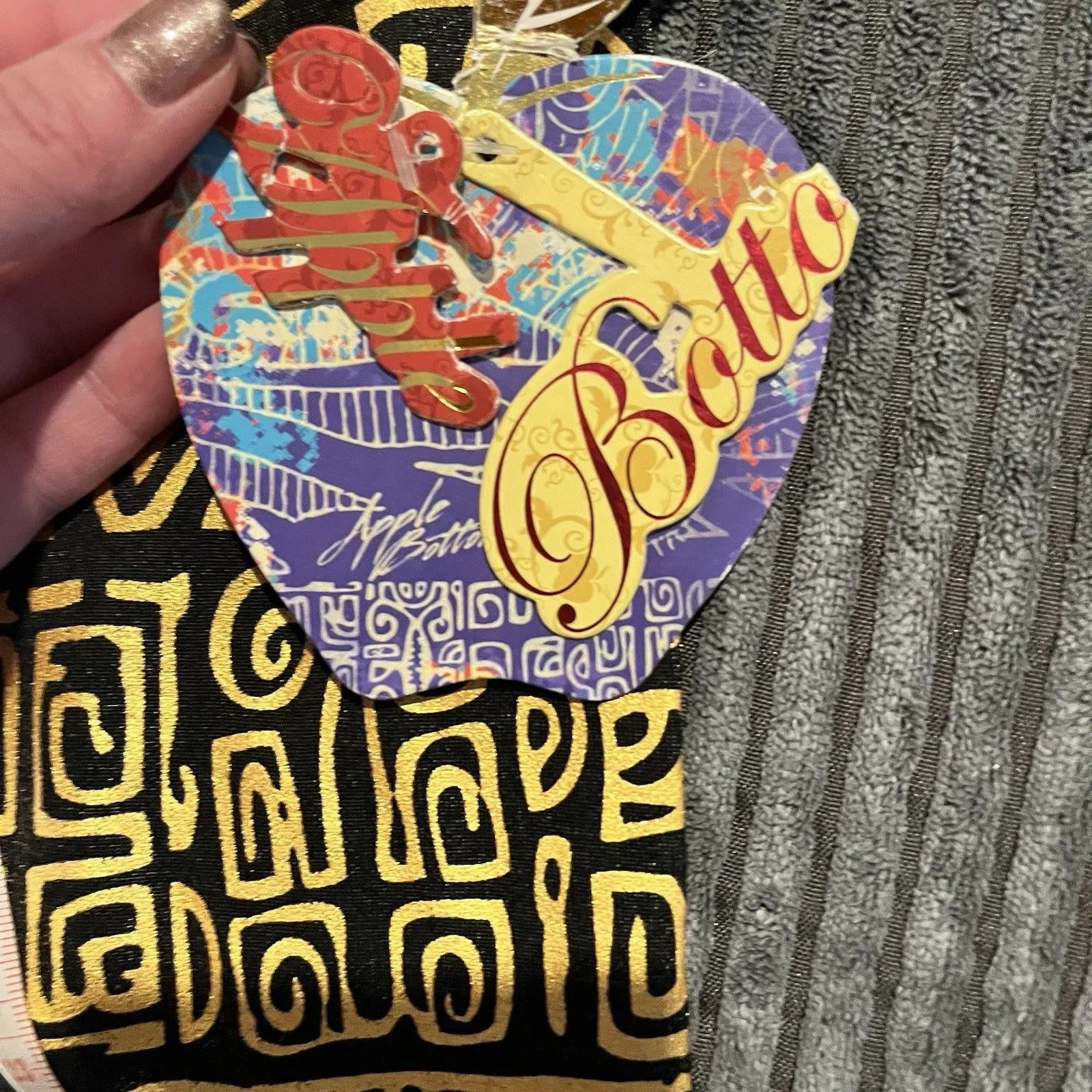 Y2K Retro Apple Bottoms Jeans 1X Colorful Swirl Funky Tank New With Tags - Image 4