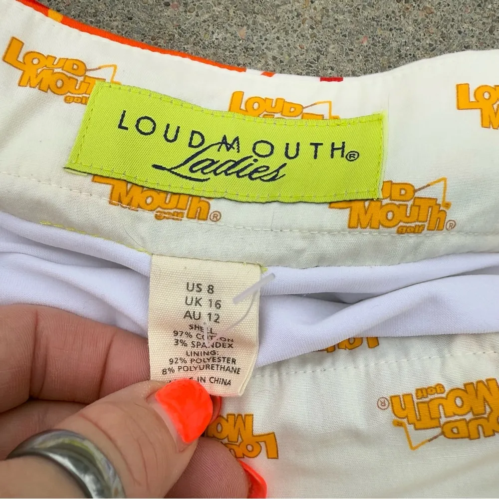 Loud Mouth Ladies Drop Cloth Paint Splatter Skort Skirt US8 Red Size 8 - Image 4