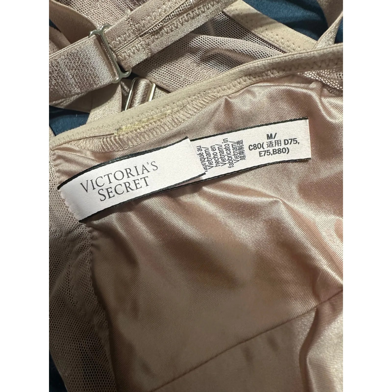 Victoria's Secret Pink Metallic Mesh Bralette Bra Strappy Crisscross Band Size M - Image 8