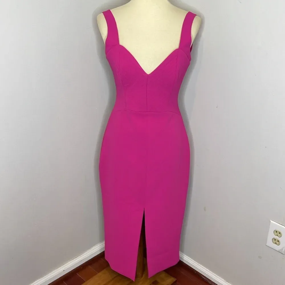 Nicholas‎ Crepe Quilted Bra Dress in Fuschia Pink Size 6 - Image 3