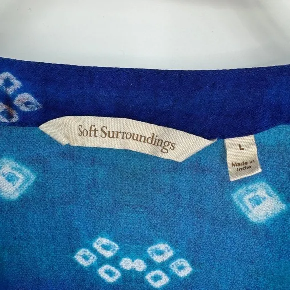 Soft Surroundings Blue Sheer Kimono Cardigan Large Boho Open‎ Front Lightweight - Image 9