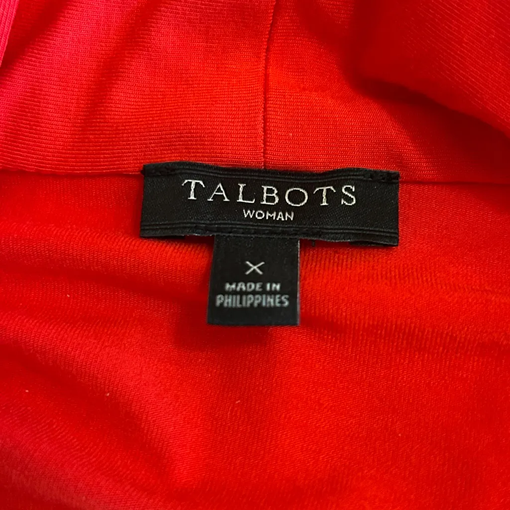 Talbots Womens Blouse Shirt Large X Red Short‎ Sleeves V-Neck Pullover Stretch - Image 5