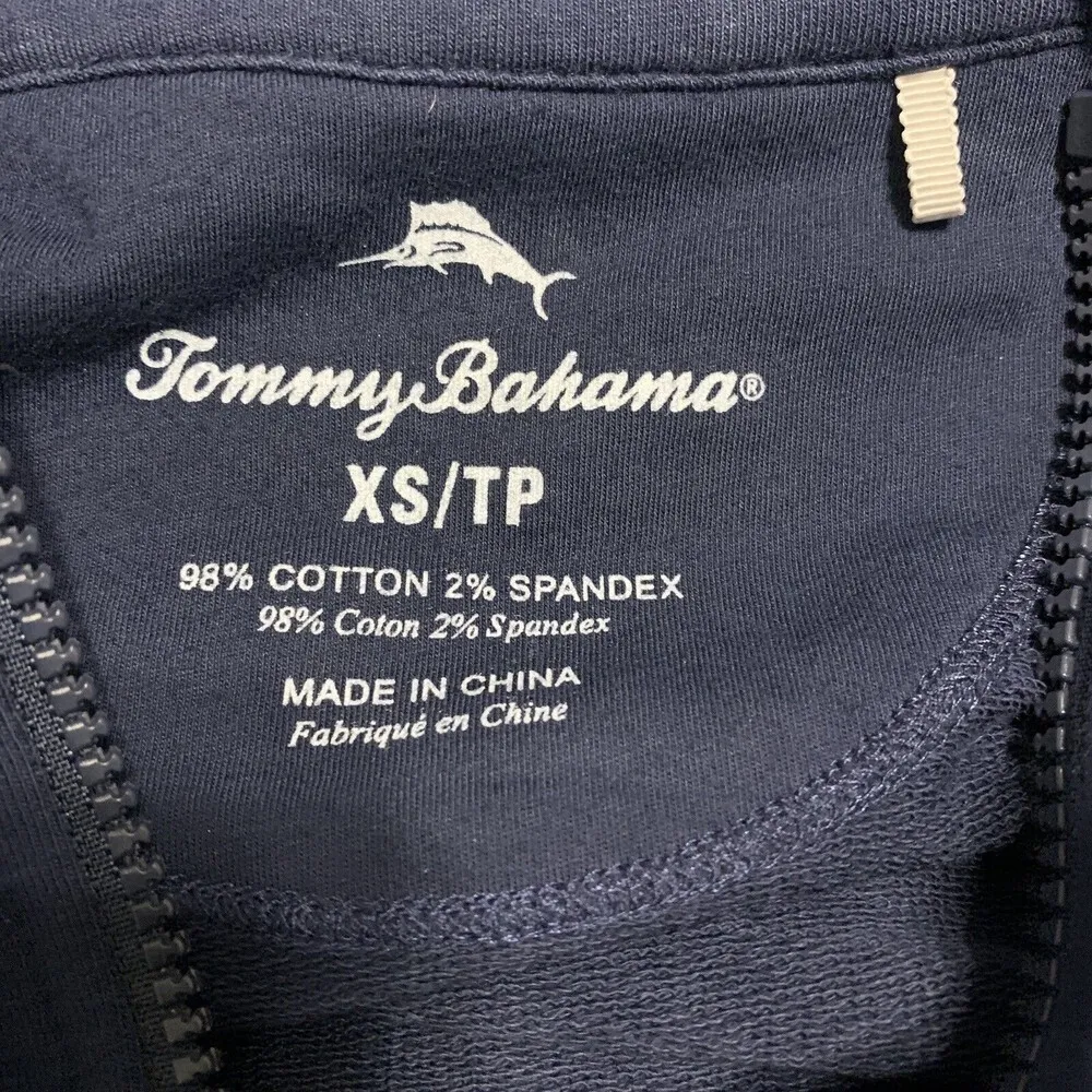 Tommy Bahama Womens Size XS Blue 1/4 Zip Embroidered Soft Pullover Jacket - Image 3