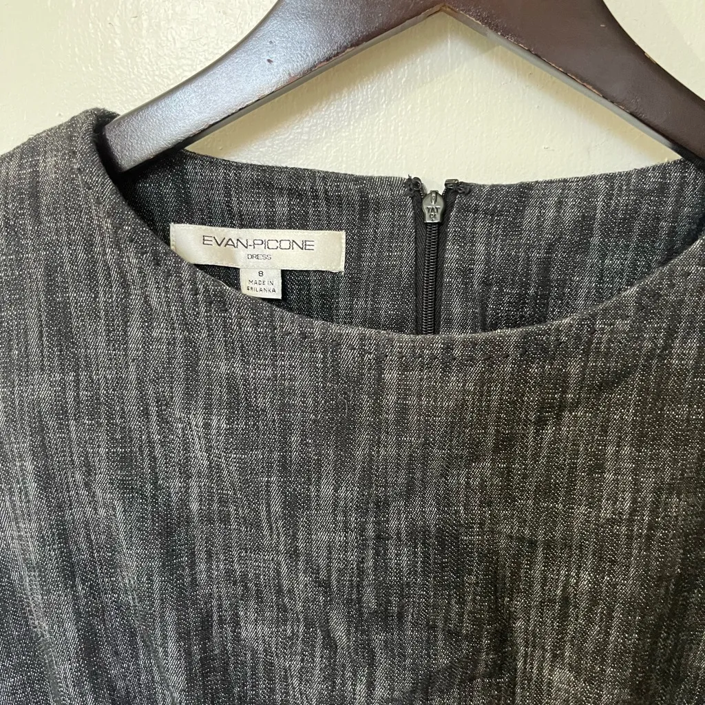 Evan Picone Charcoal Sleeveless Midi Dress - Image 3