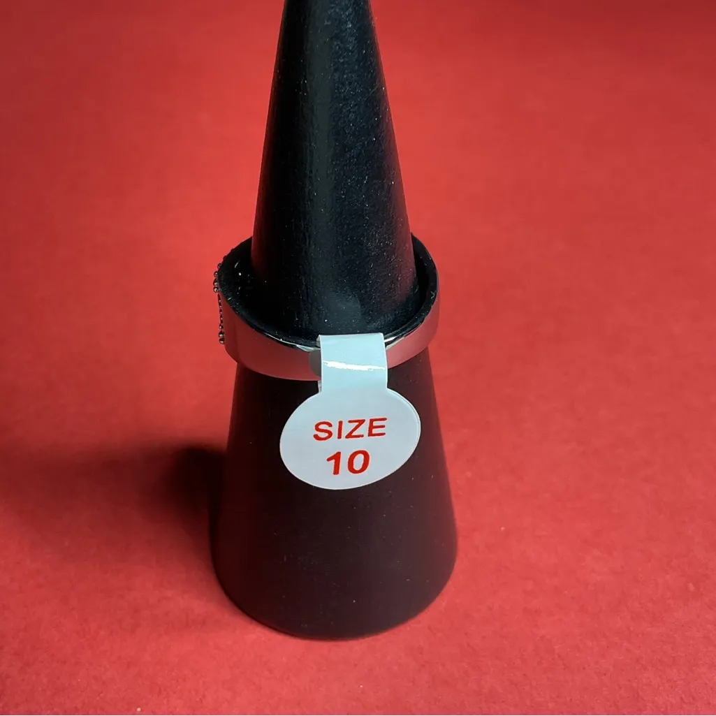 Bomb Party RBP8418 “Glimpse Of Glamour” LC Topaz on Hematite Size 10 Ring NWT Silver - Image 3