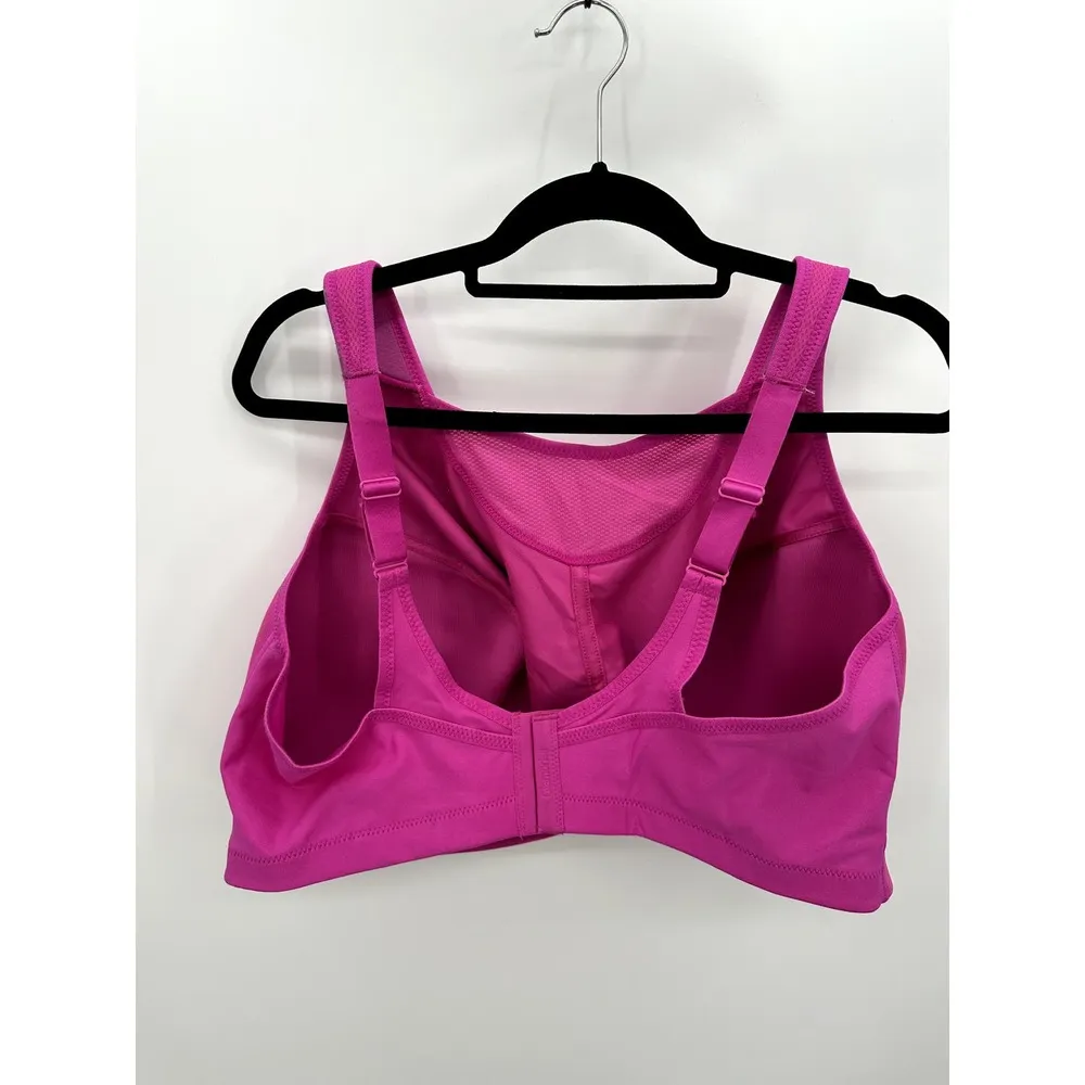 Glamorise Sport Full Figure No Bounce Pink Sports Bra Women's Size 50F - Image 2
