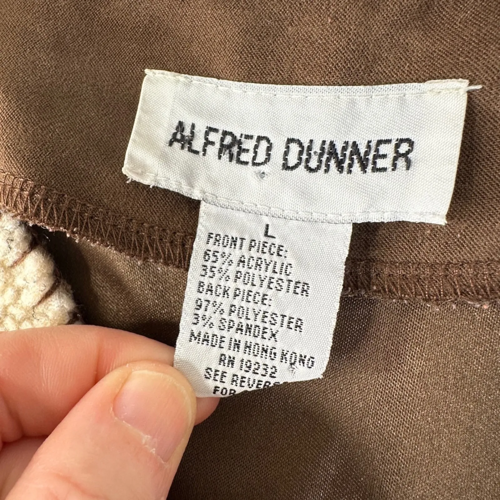 Alfred Dunner Women's Cream Sherpa Floral Embroidered Button Vest Size L - Image 5