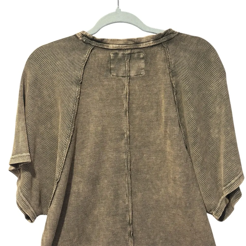 Anthropologie pilcro dolmon short sleeve thermo waffer size xs Brown - Image 6
