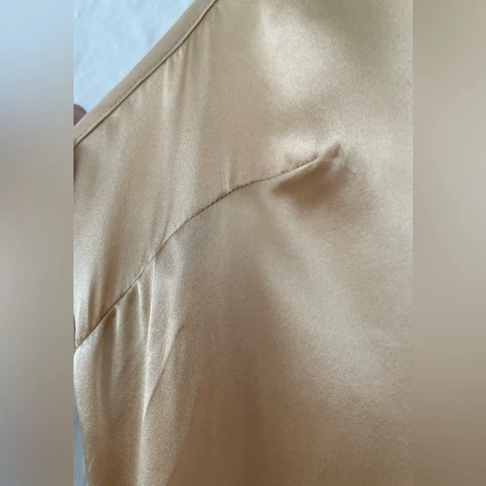 NWT Pendleton crew neck bronze/gold wide strap fully lined 100% silk tank;  L - Image 5