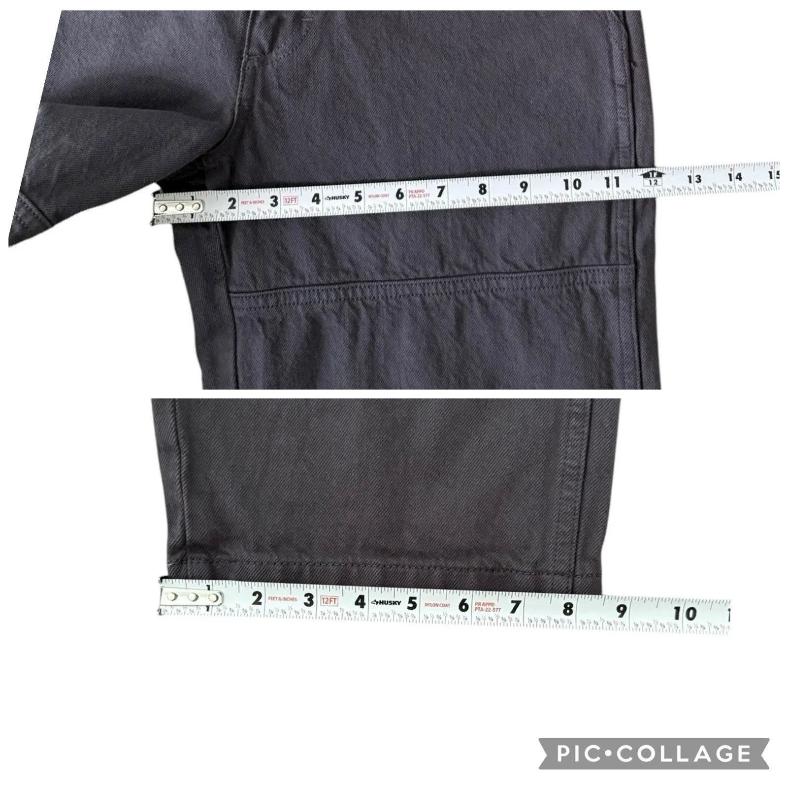 AMO Billie Field Pant Wide Straight Leg Utilitarian Organic Cotton Gray Size 27 - Image 5