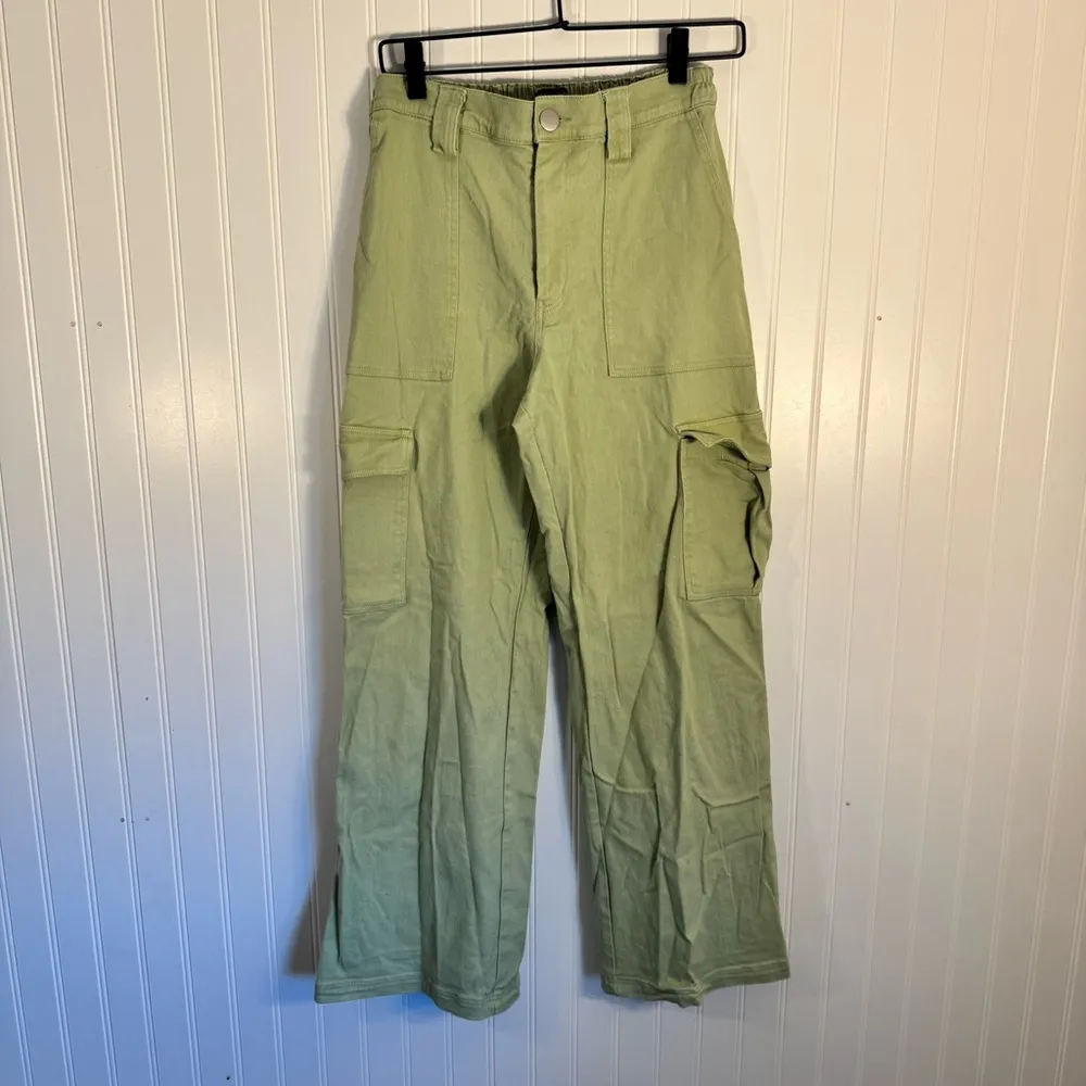 Cotton Candy LA Light Green Twill Cargo Pants 100% Cotton Size Medium - Image 2