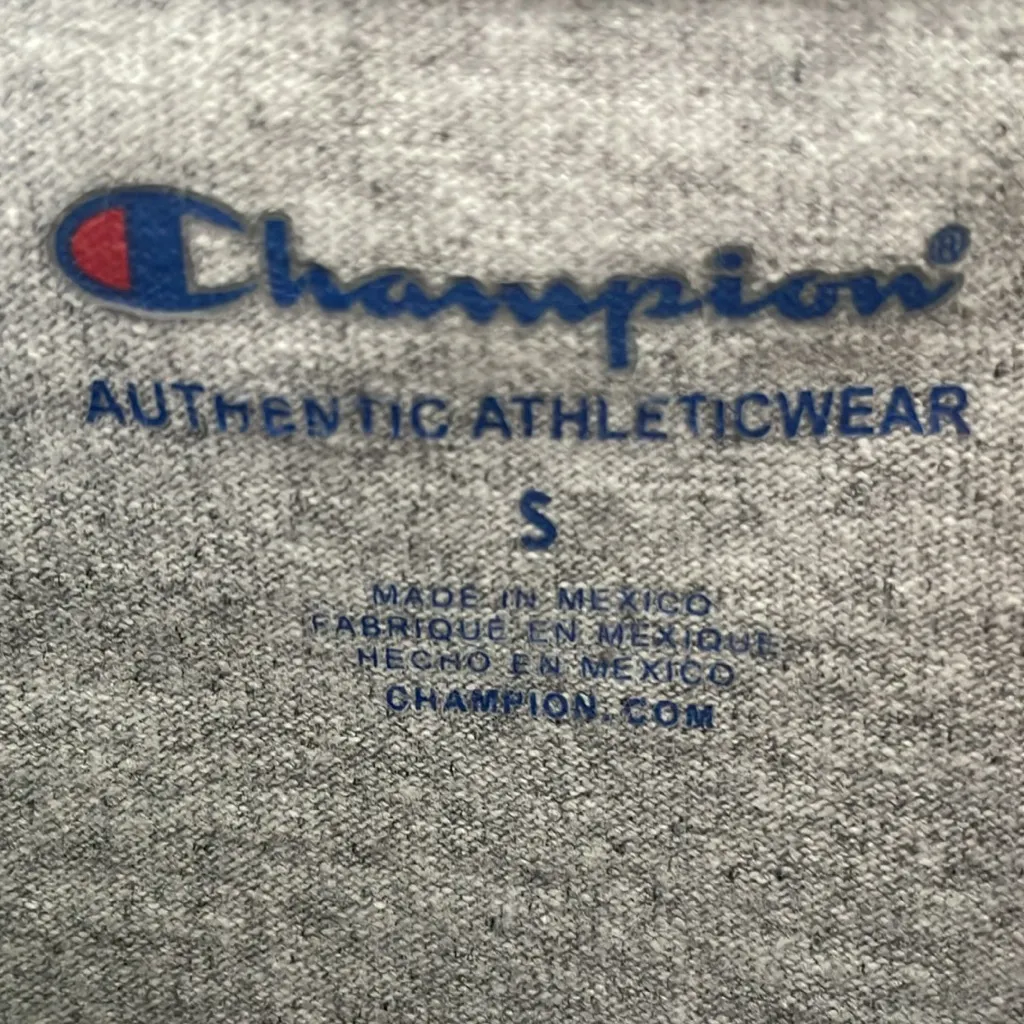 Champion Gray Athletic Logo Baby Tee Small - Image 4