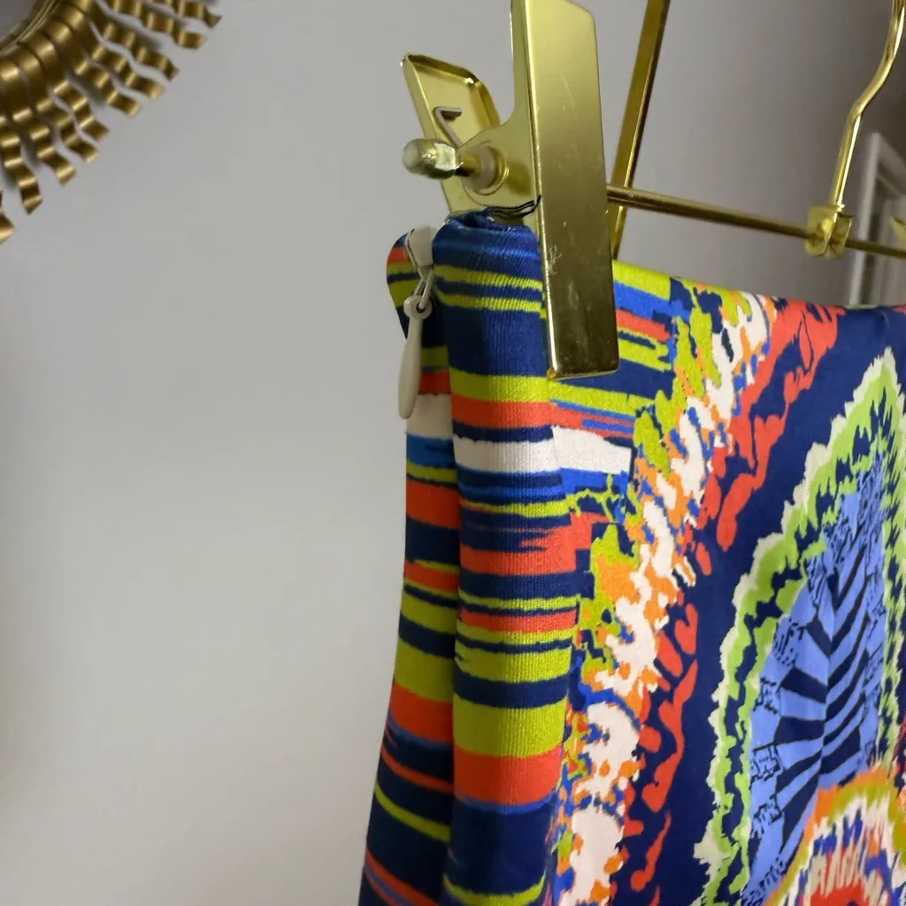 Jealous Tomato High Waist Blue and Orange Patterned Shorts - Image 4