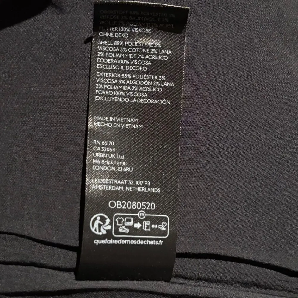 Maeve Anthropologie Sequin Embellished V-Neck Tweed Mini Dress Black Size XS - Image 8