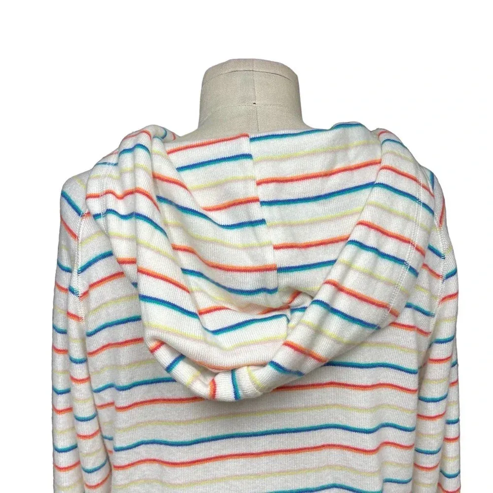 LNA Brushed Carly Striped Hoodie Sweater White Colorful‎ Size XS - Image 12