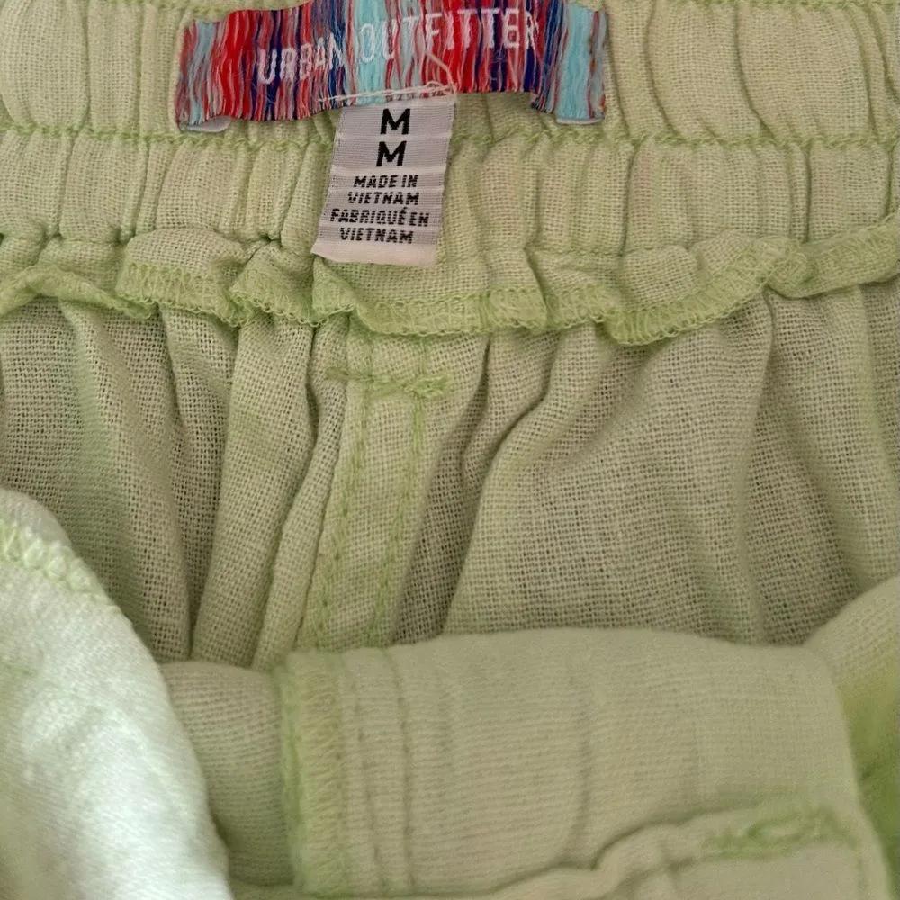 Urban Outfitters Myla Linen Blend Green Linen Cargo Pants Women’s Size Medium - Image 12