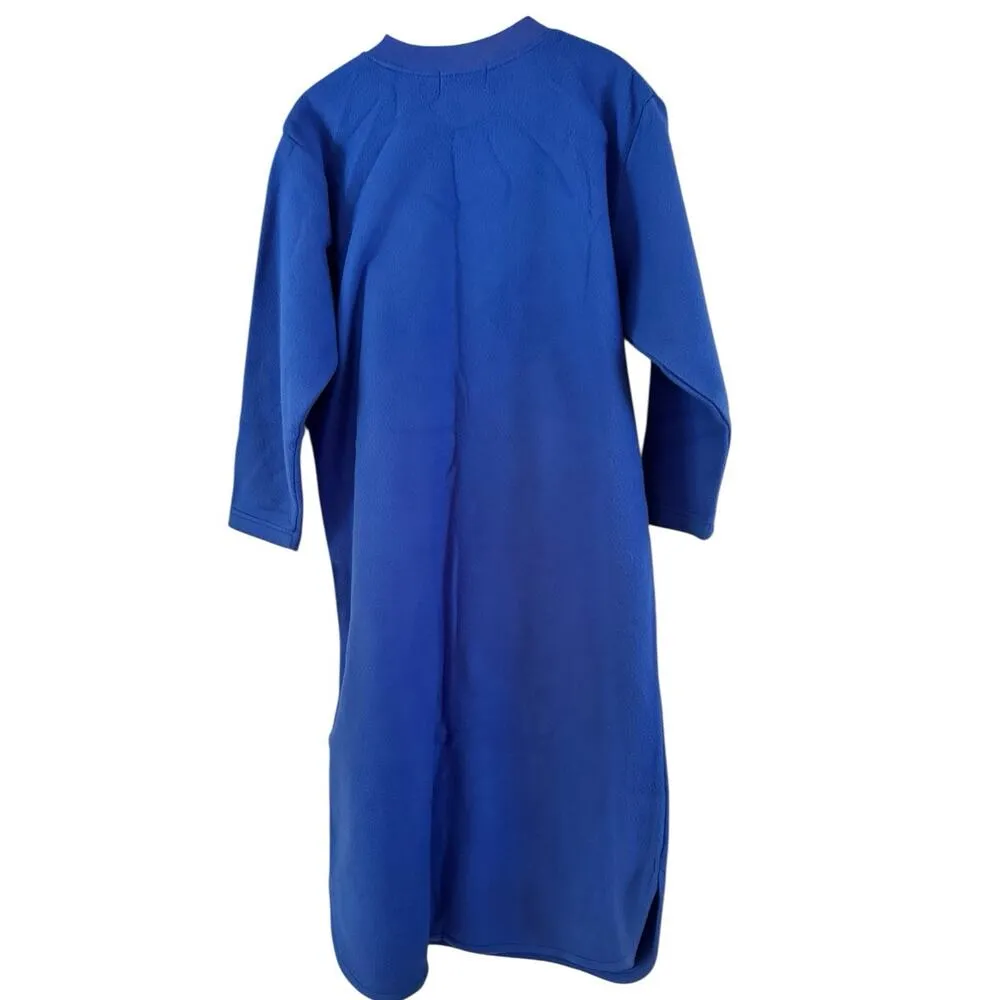 NWT Circuit Breaker Vintage Teddy Bear Fleece I Love You Long Nightgown Medium Blue - Image 2