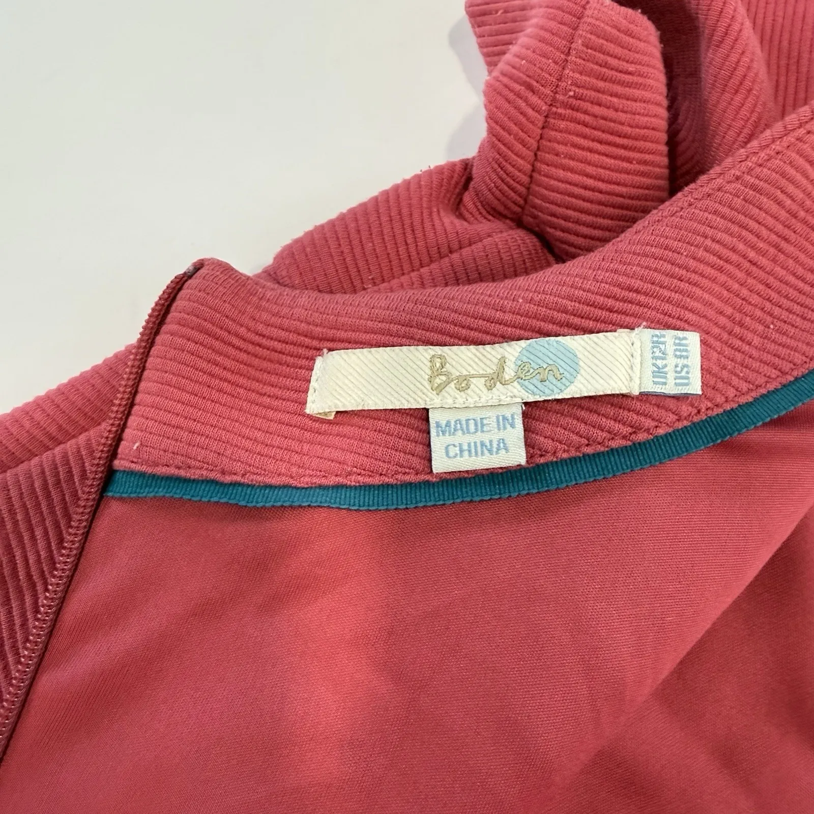 Boden Pink Short Sleeve Elsa Ottoman Ribbed Knit Sheath Dress Size 10 - Image 11