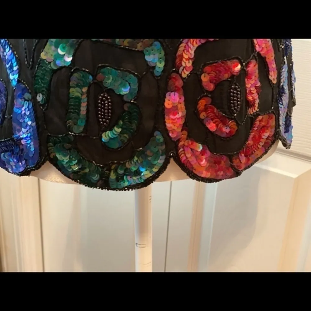 Vintage Stenay Multicolor Sequin Beaded Party Blouse, Evening Wear, 1980 - Image 8